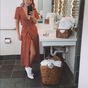 Polka dot white fox dress